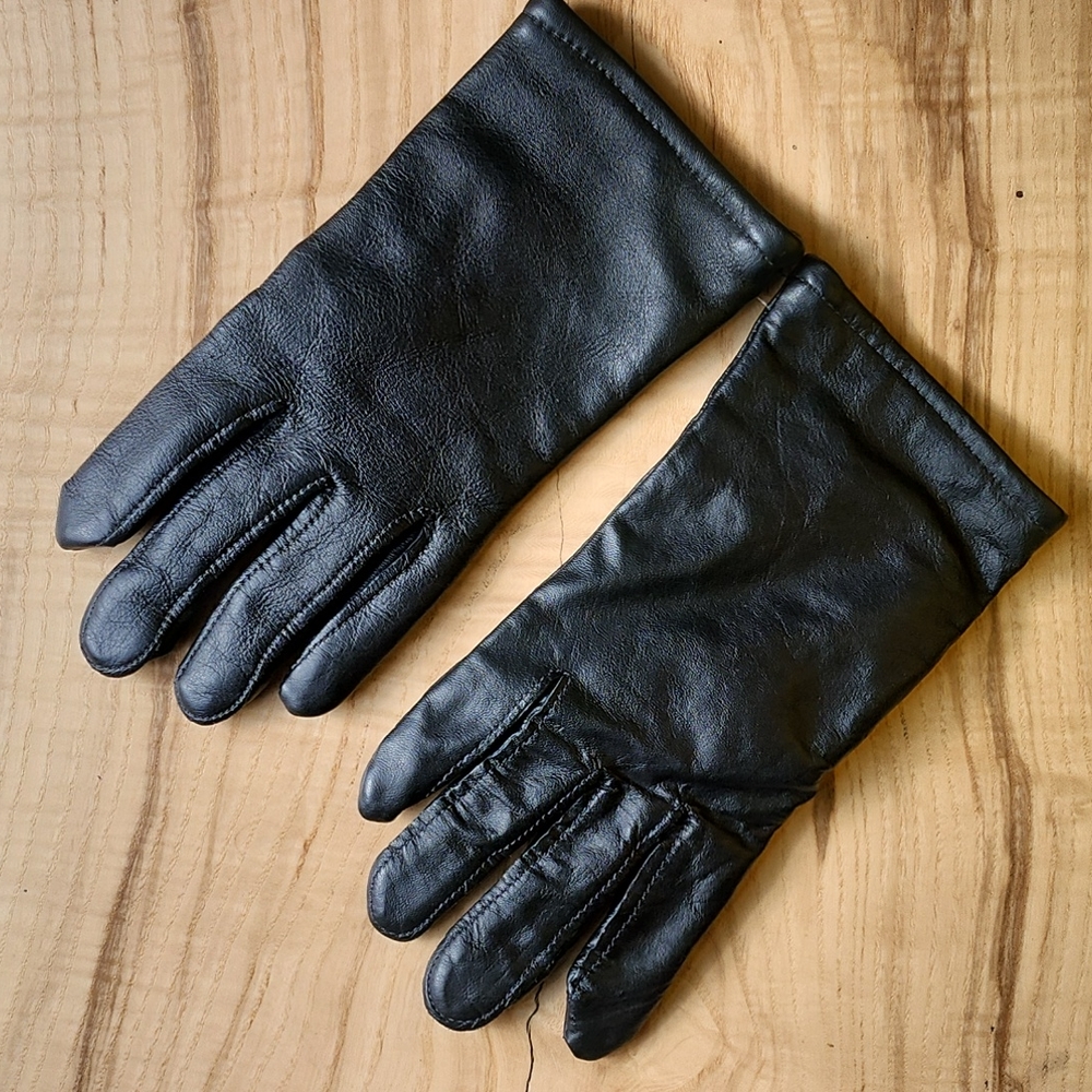 Sheepskin Black Leather Gloves